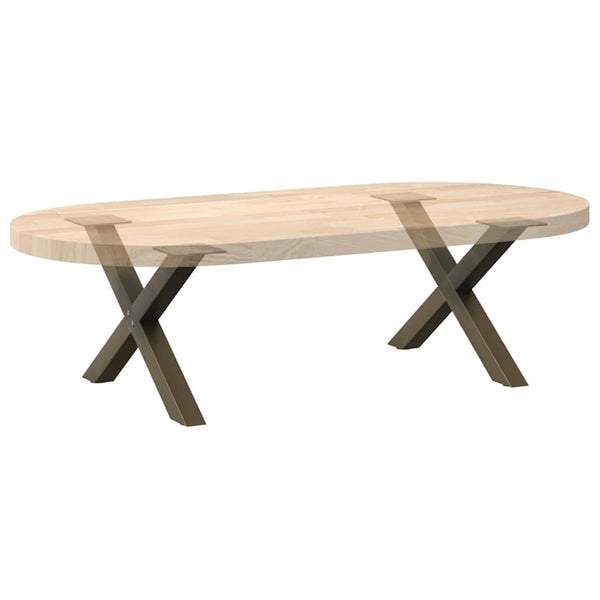 Couchtischbeine X-Form Stahl Natur 60cm 2er-Set