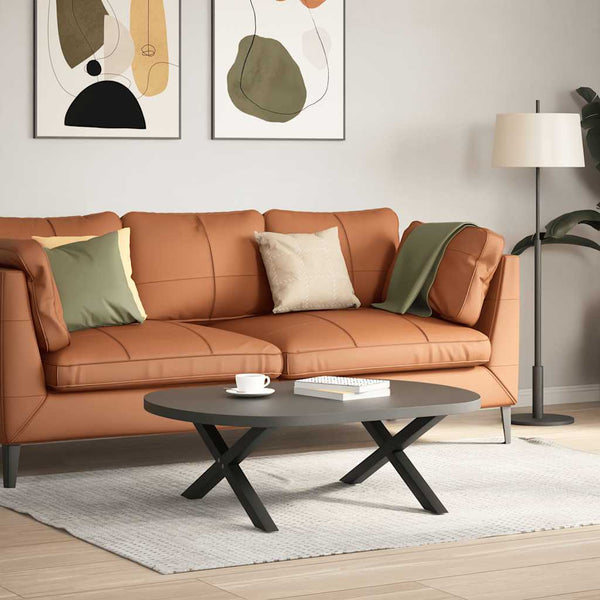 Couchtischbeine X-Form, 70 cm, Schwarz, 2er-Set