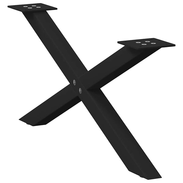 Couchtischbeine X-Form, 70 cm, Schwarz, 2er-Set