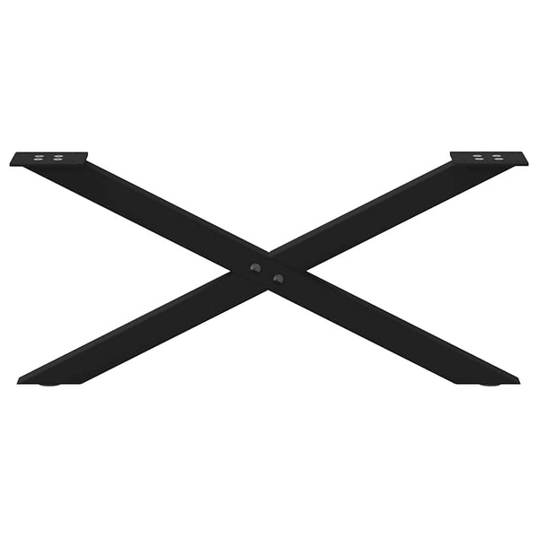 Couchtischbeine X-Form, 70 cm, Schwarz, 2er-Set