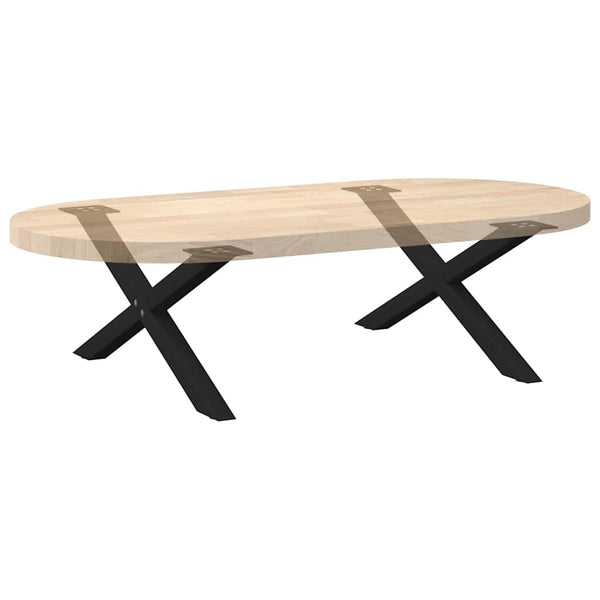 Couchtischbeine X-Form, 70 cm, Schwarz, 2er-Set