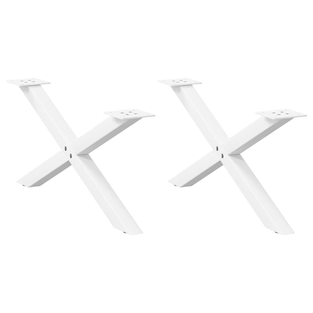 Couchtischbeine X-Form, Weiß, 70cm, 2er-Set