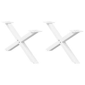 Couchtischbeine X-Form, Weiß, 70cm, 2er-Set