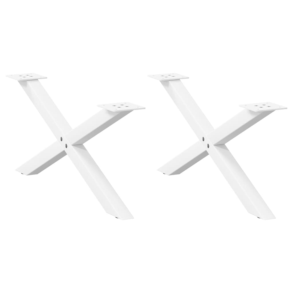 Couchtischbeine X-Form, Weiß, 70cm, 2er-Set