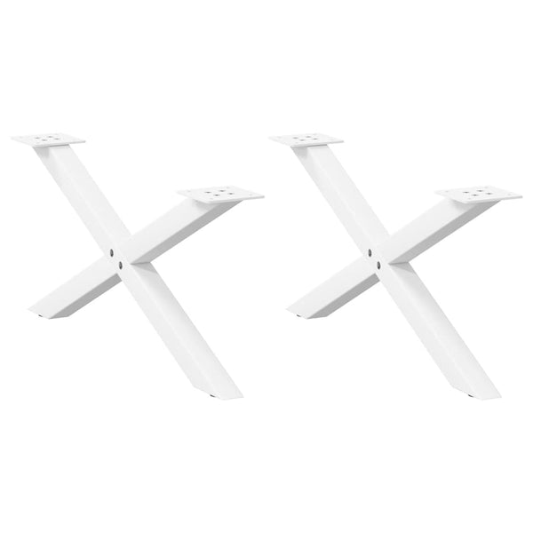 Couchtischbeine X-Form, Weiß, 70cm, 2er-Set
