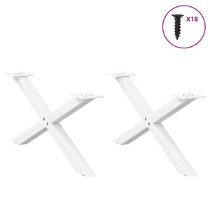 Couchtischbeine X-Form, Weiß, 70cm, 2er-Set