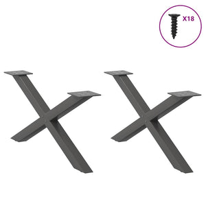 Couchtischbeine X-Form Anthrazit 70 cm