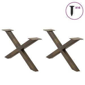 Couchtischbeine X-Form Stahl 70cm