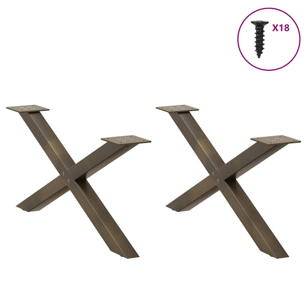 Couchtischbeine X-Form Stahl 70cm
