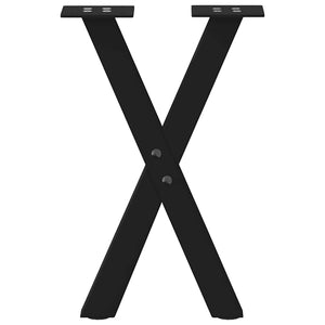 Couchtischbeine X-Form Schwarz, 2er Set