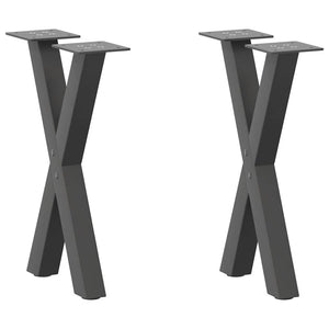 Couchtischbeine X-Form Anthrazit Stahl