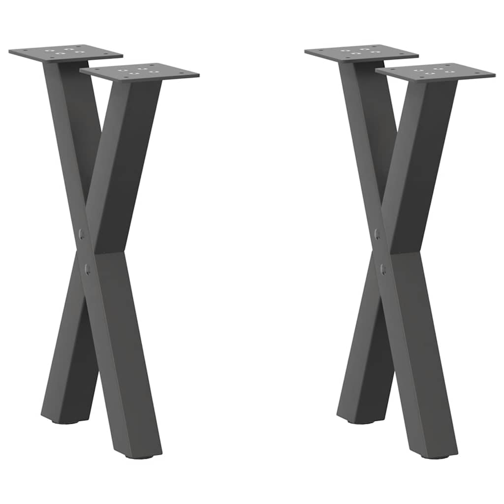Couchtischbeine X-Form Anthrazit Stahl