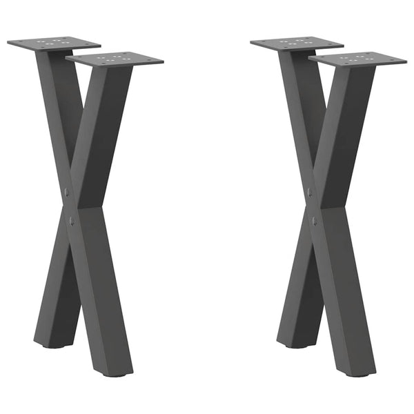 Couchtischbeine X-Form Anthrazit Stahl