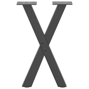 Couchtischbeine X-Form Anthrazit Stahl