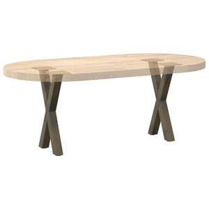 Couchtischbeine X-Form Naturstahl 28x42-43cm