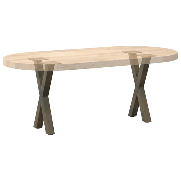 Couchtischbeine X-Form Naturstahl 28x42-43cm