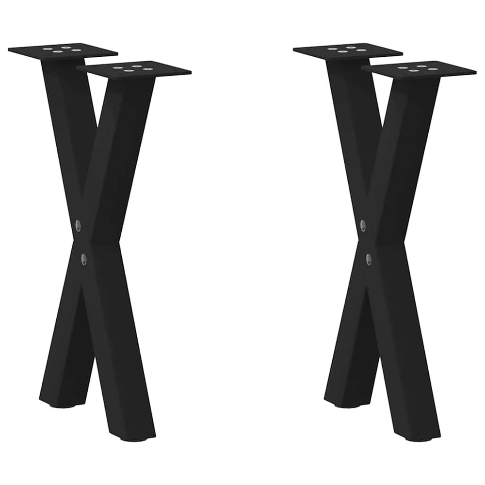 Couchtischbeine X-Form Schwarz Stahl