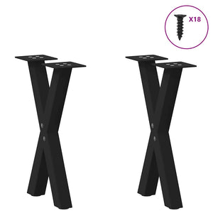 Couchtischbeine X-Form Schwarz Stahl