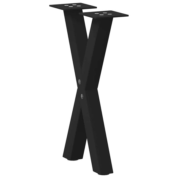Couchtischbeine X-Form Schwarz Stahl