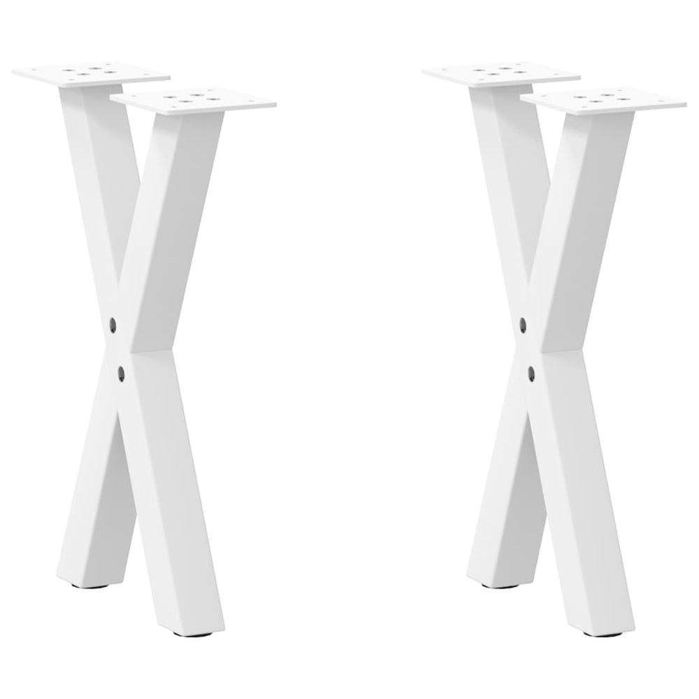 Couchtischbeine X-Form, Weiß, 38 cm, 2er Set