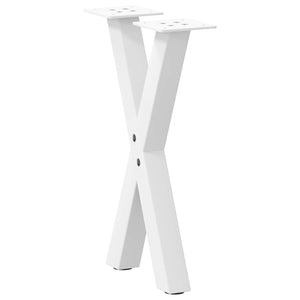 Couchtischbeine X-Form, Weiß, 38 cm, 2er Set