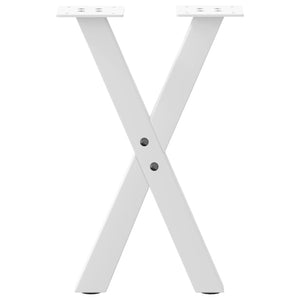 Couchtischbeine X-Form, Weiß, 38 cm, 2er Set