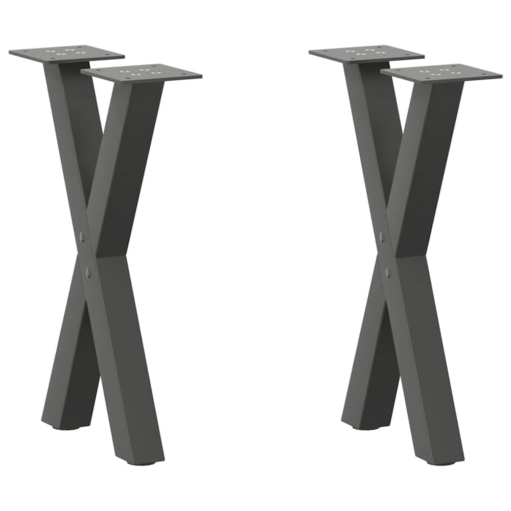 Couchtischbeine X-Form Anthrazit, 2er Set
