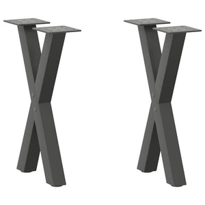 Couchtischbeine X-Form Anthrazit, 2er Set