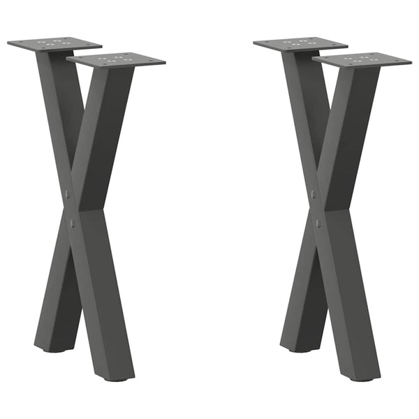 Couchtischbeine X-Form Anthrazit, 2er Set