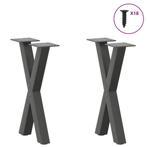 Couchtischbeine X-Form Anthrazit, 2er Set
