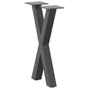 Couchtischbeine X-Form Anthrazit, 2er Set