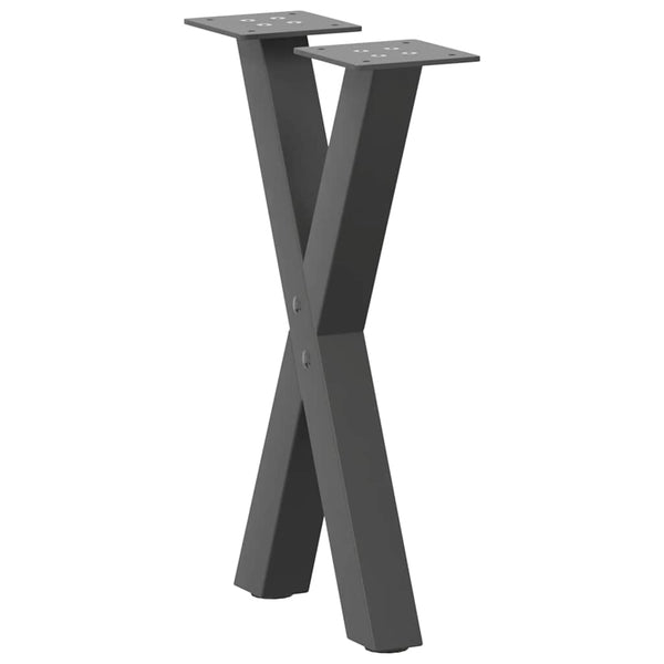 Couchtischbeine X-Form Anthrazit, 2er Set