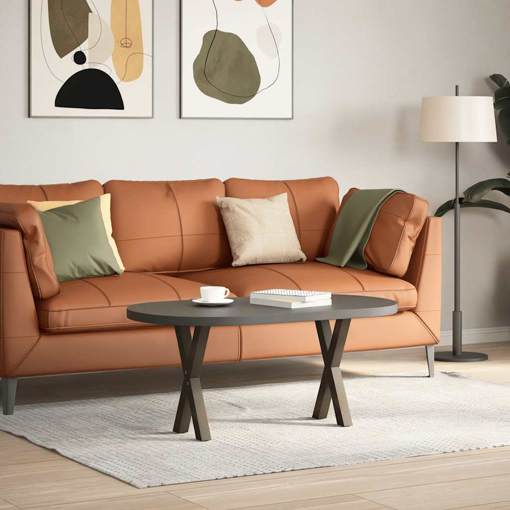 Couchtischbeine X-Form Naturstahl, 2er-Set