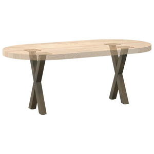 Couchtischbeine X-Form Naturstahl, 2er-Set