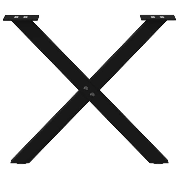 Couchtischbeine X-Form, 50cm, Schwarz, 2er Set