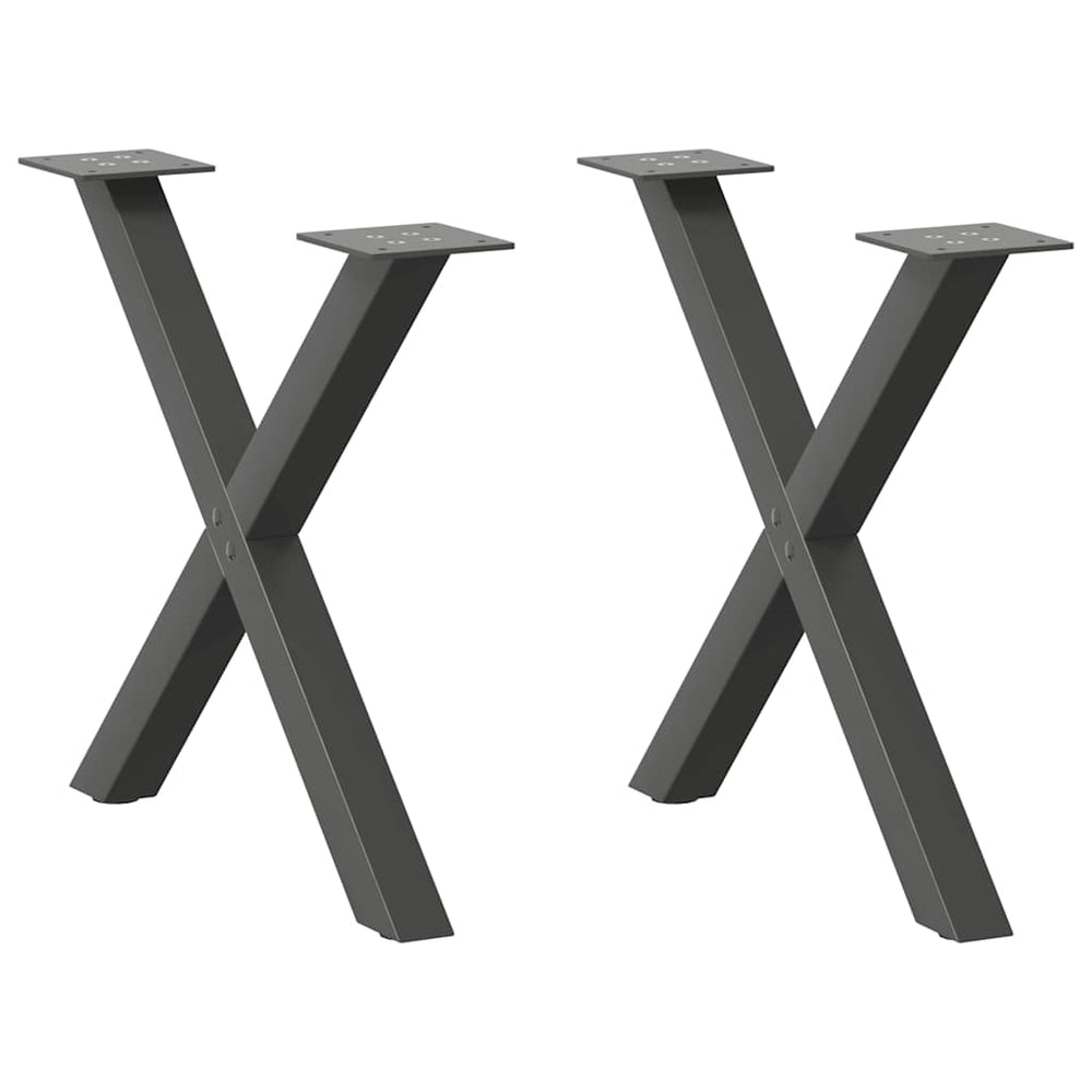 Couchtischbeine X-Form, Anthrazit, 2er Set