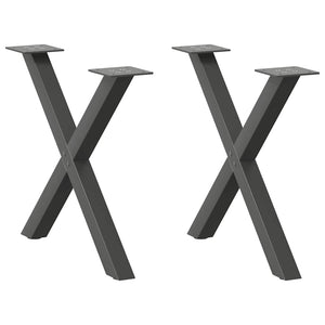Couchtischbeine X-Form, Anthrazit, 2er Set