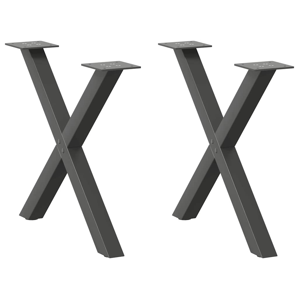 Couchtischbeine X-Form, Anthrazit, 2er Set