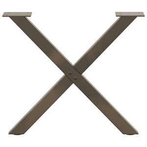 Couchtischbeine X-Form Naturstahl 50cm, 2er-Set