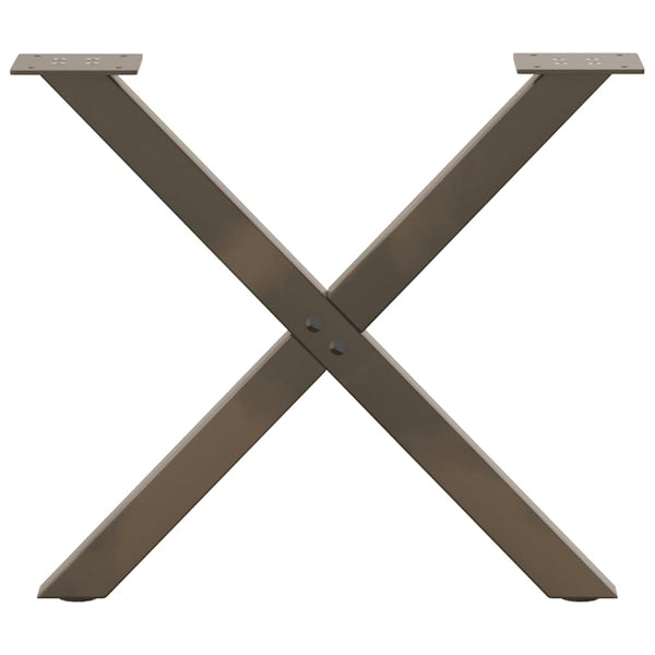 Couchtischbeine X-Form Naturstahl 50cm, 2er-Set