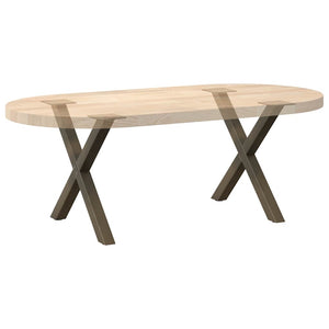 Couchtischbeine X-Form Naturstahl 50cm, 2er-Set