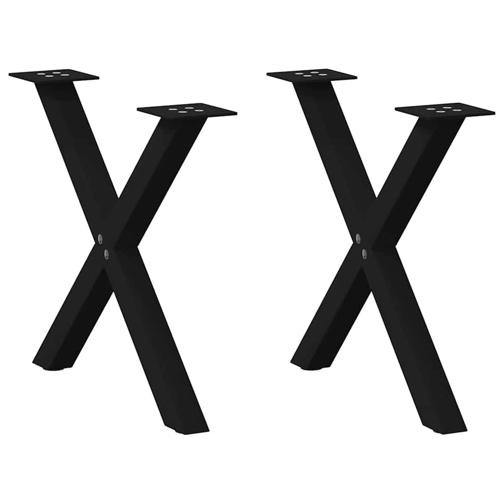 Couchtischbeine X-Form Schwarz Stahl