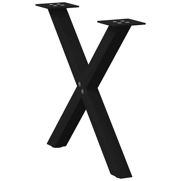 Couchtischbeine X-Form Schwarz Stahl