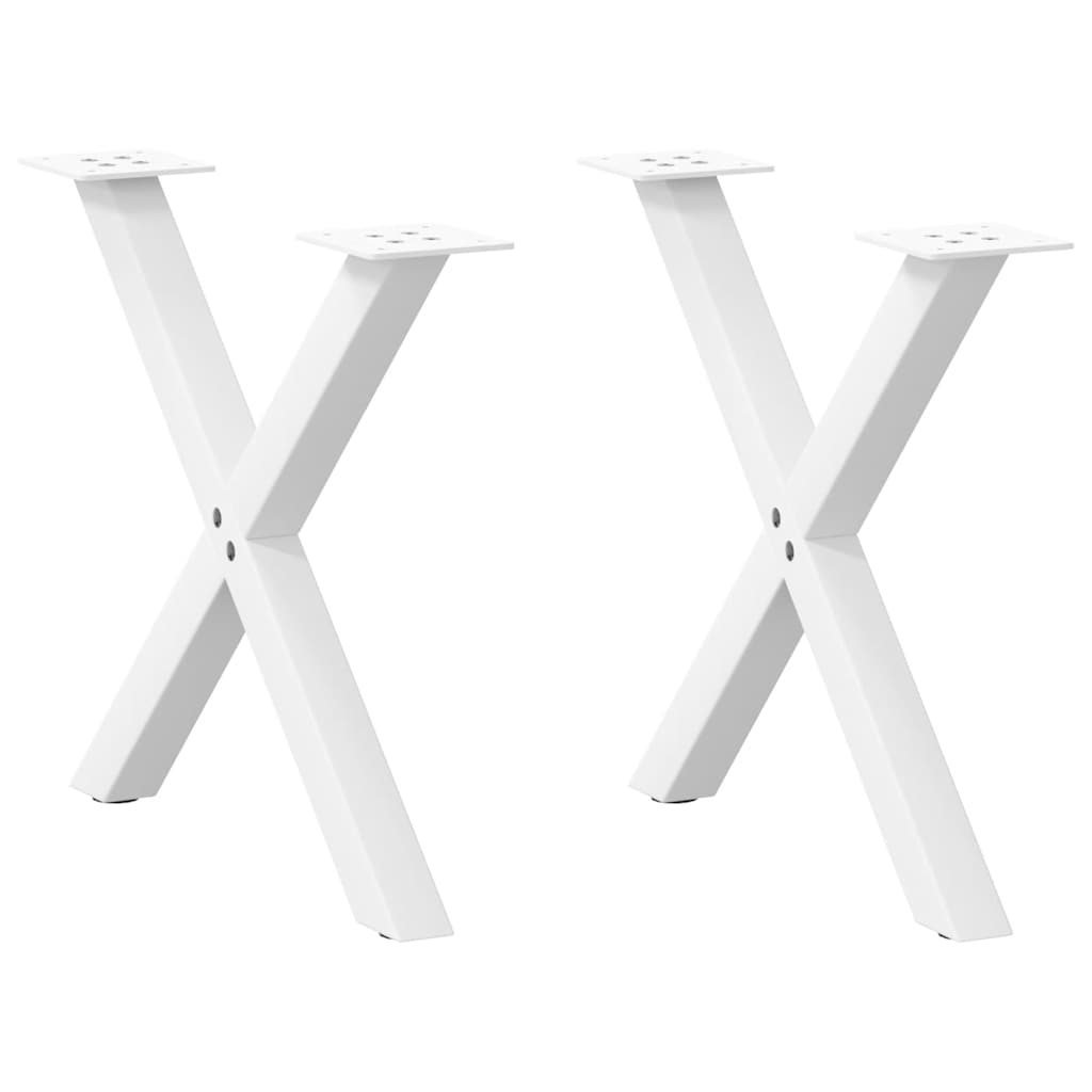 Weiße Couchtischbeine X-Form, 2er Set