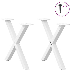 Weiße Couchtischbeine X-Form, 2er Set