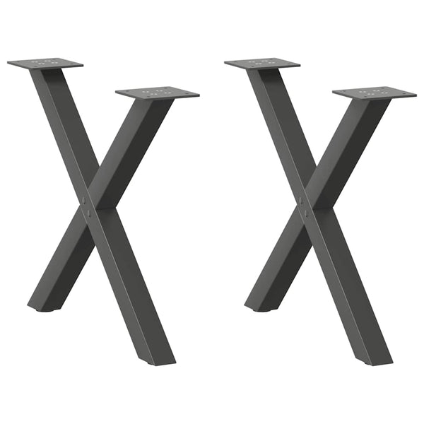 Couchtischbeine X-Form Anthrazit, 2er-Set