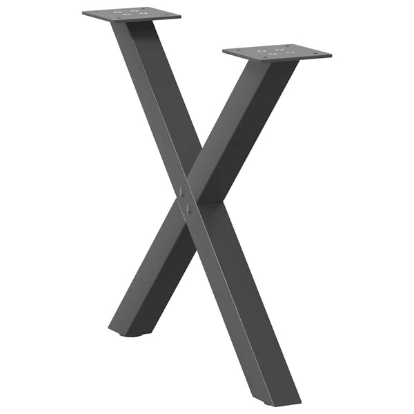 Couchtischbeine X-Form Anthrazit, 2er-Set