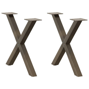 Couchtischbeine X-Form Stahl Natur 60cm 2er-Set