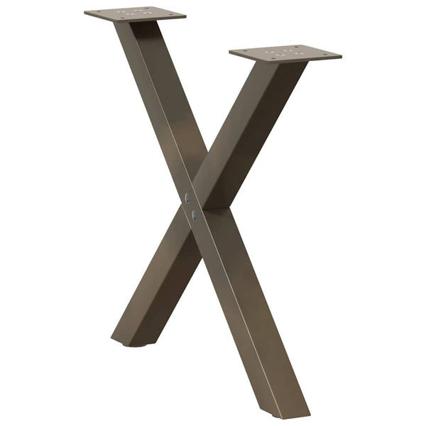 Couchtischbeine X-Form Stahl Natur 60cm 2er-Set