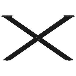 Couchtischbeine X-Form, Schwarz, 70 cm, 2er-Set